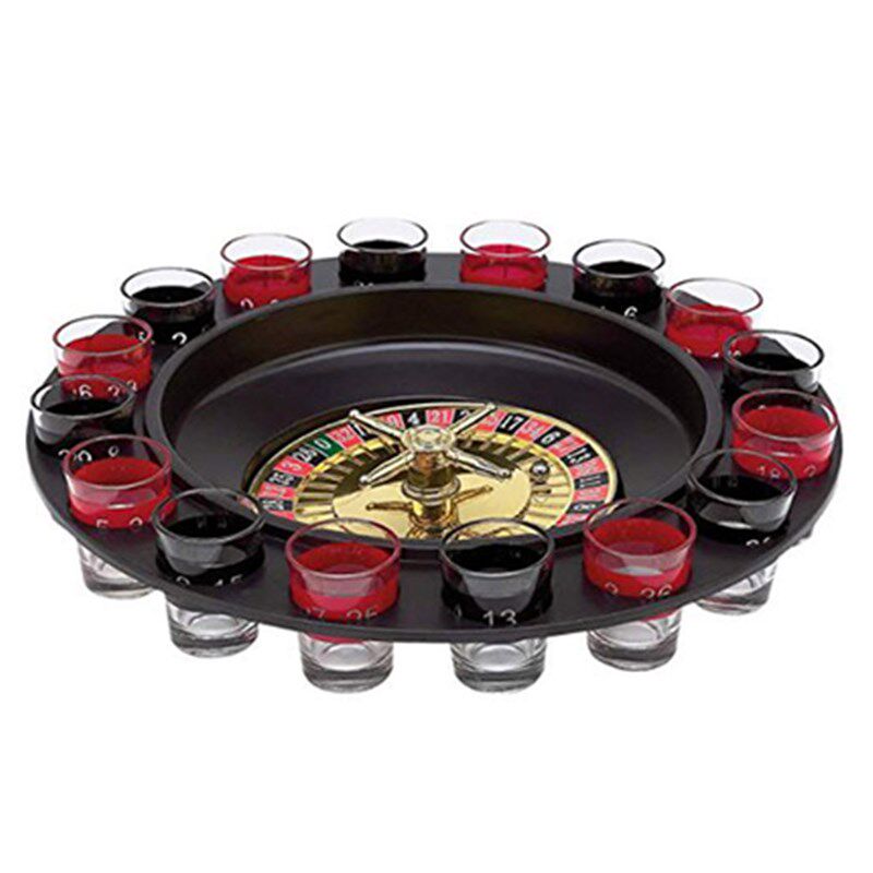 喝酒游戏轮盘e烈酒杯 云吞杯 朋友聚会暖场 配备2球和16只玻璃杯