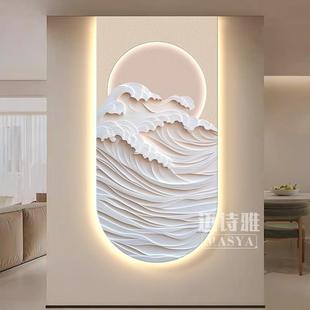 法式 客厅入户led灯画高档走廊过道挂画 奶油风玄关装 饰画2025新款