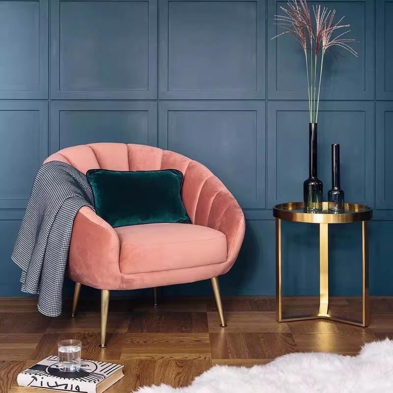 布艺单人整装小沙发客厅北欧轻奢商铺休息家具卧室休闲椅子