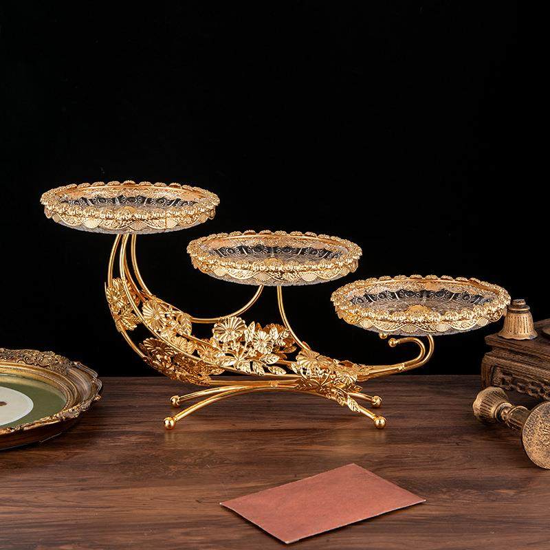 创意现代风果盘家用客厅三层设计感水果坚果摆盘茶几玻璃水果盘,3C数码配件,USB灯,淘宝优惠券,粉丝福利购,淘宝优惠卷