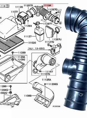 MR968839 MN135900 ,R404740 1505A118 帕杰罗V73W V63W 进气软管
