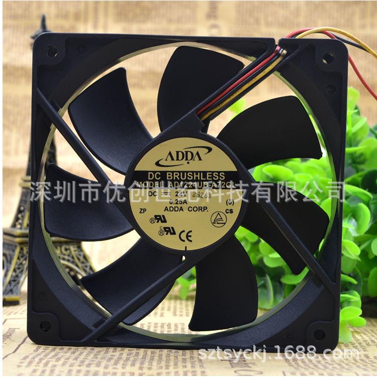 原装 ADDA 12CM AD1224UB-A72GL 12025 24V 0.25A 测速 散热风扇