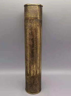 香桶纯铜艾条筒艾灸摆件中医展品彷古香筒竹签筒老物件中医馆摆件