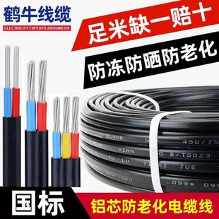 国标2芯3芯电缆线铝芯家用户外电线 4 6 10 16平方架空铝线护套线