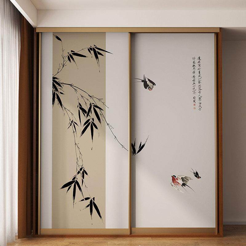 中式衣柜改色贴墙面翻新轻奢柜子自粘贴纸橱柜门改造推拉门遮丑,家居饰品,软装墙贴,淘宝优惠券,粉丝福利购,淘宝优惠卷