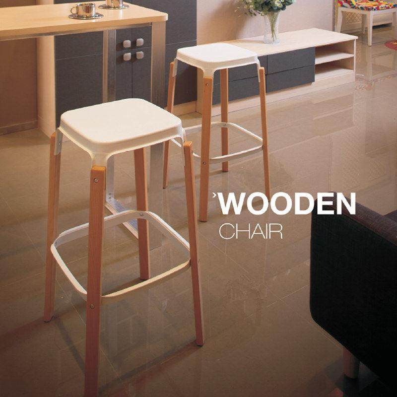 北欧实木金属吧凳家用吧台椅前台椅时尚铁艺高脚凳吧凳简约酒吧椅,住宅家具,家用高脚椅,淘宝优惠券,粉丝福利购,淘宝优惠卷