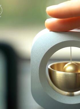 多巴胺车载铃铛黄铜金属现代摆件时尚简约科技感创意装饰新车礼物