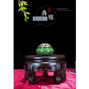 垫高底座木托盘底座奇石头花瓶摆件花盆景鱼缸架底托底座实木圆形