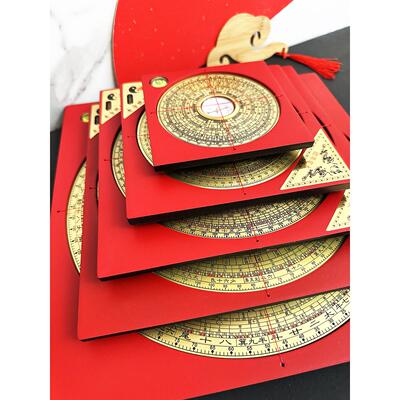 罗盘高精度专业纯铜综合圆盘罗盘罗盘挂件三层圆盘3英寸6英寸33.3