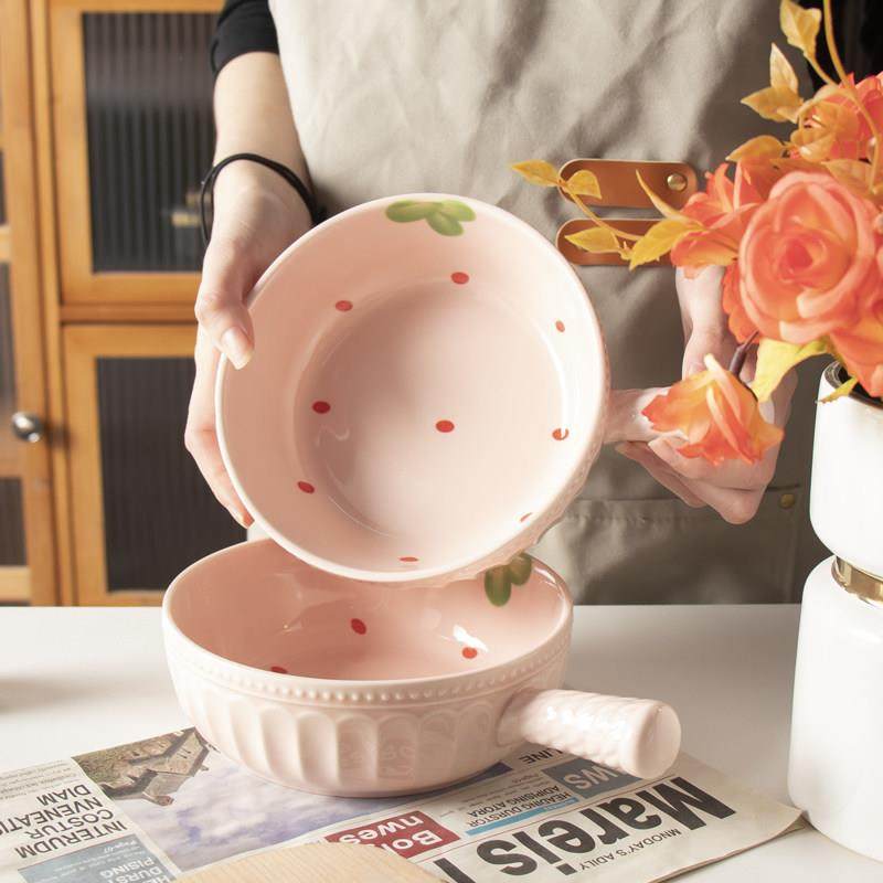 可爱手柄烤盘微波炉烤箱用烤碗焗饭盘网红餐具家用可爱卡通盘子碗,餐饮具,碗,淘宝优惠券,粉丝福利购,淘宝优惠卷