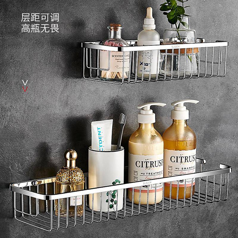 304不锈钢四方蓝壁挂卫生间置物架浴室三角蓝厕所洗澡间收纳架子