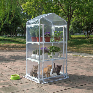 多层花架保暖棚多肉绿萝草莓盆栽置物架户外阳台防风防雨防冻棚