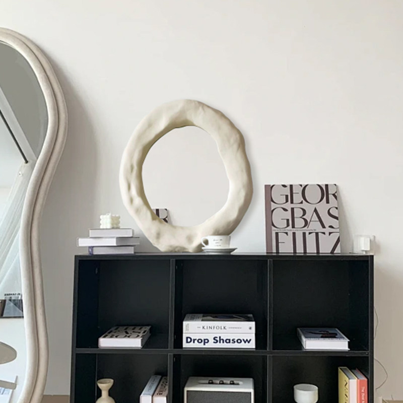 简约轻奢异形镜子家用卫生间不规则壁挂发光浴室镜创意桌面梳妆镜