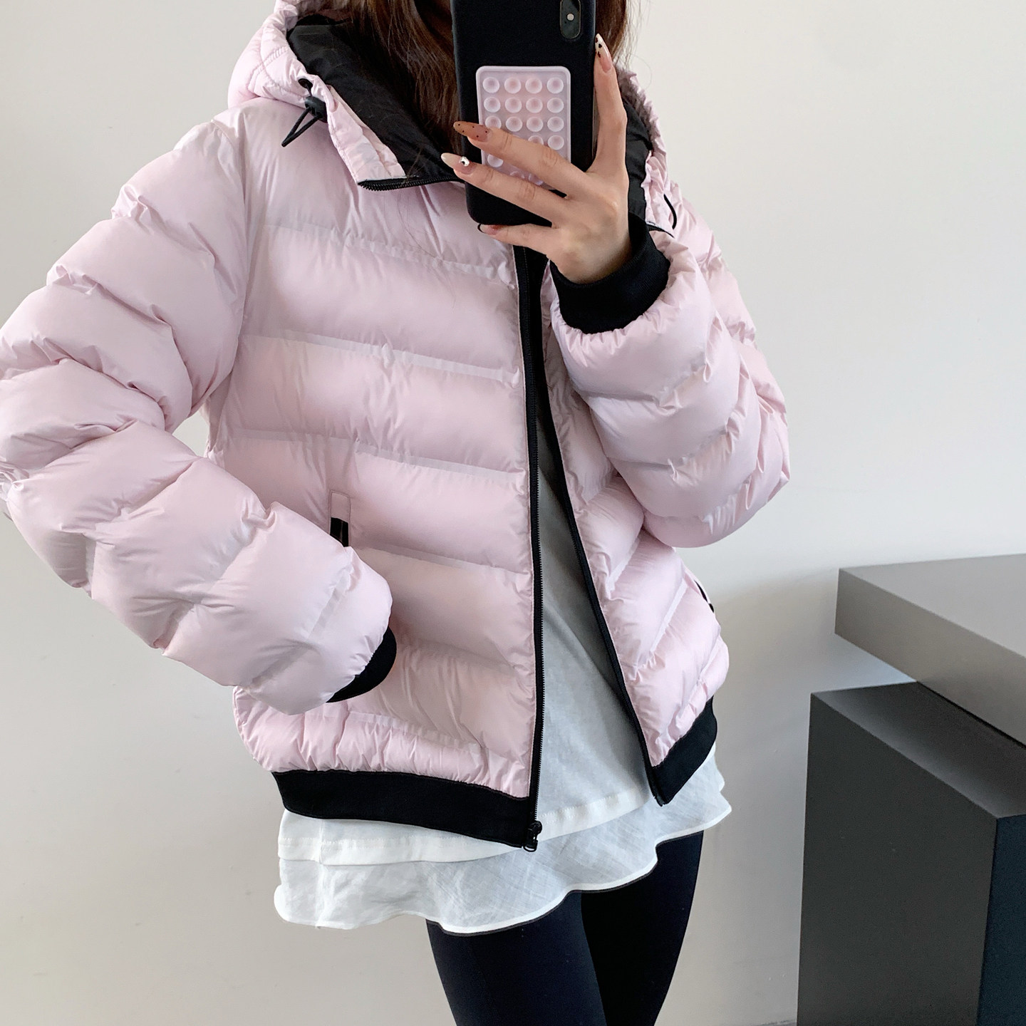 韩版修身显瘦连帽短款棉衣女2025年冬季排骨棉服面包服外套