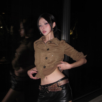 拉链外穿翻领夹克飞行休闲夹克