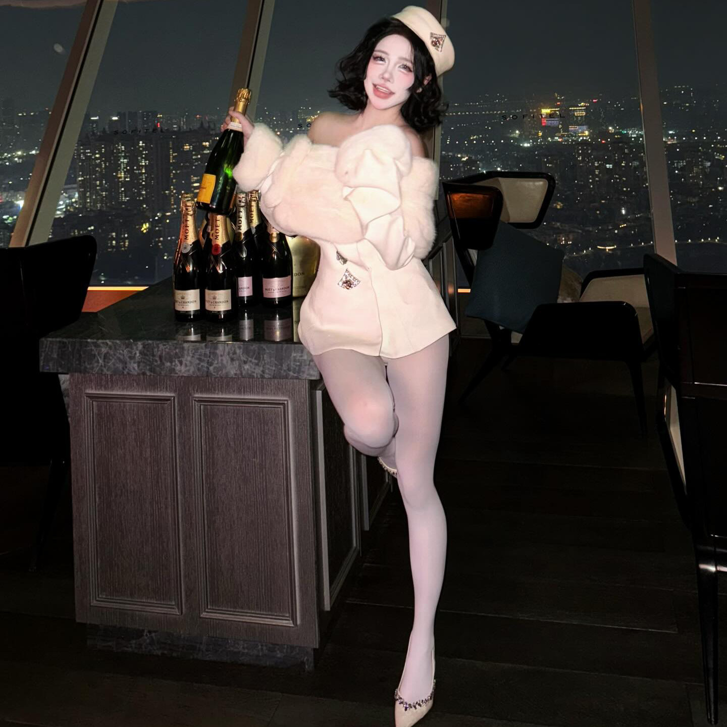 洋装高级感公主风仿真皮草套装