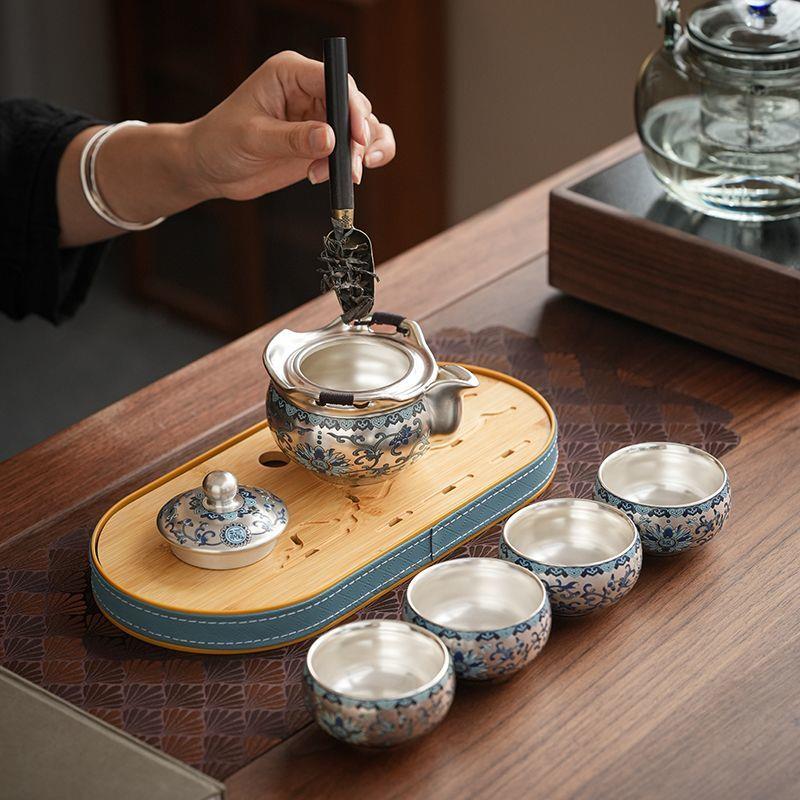 宋瑜鎏银便携式旅行茶具