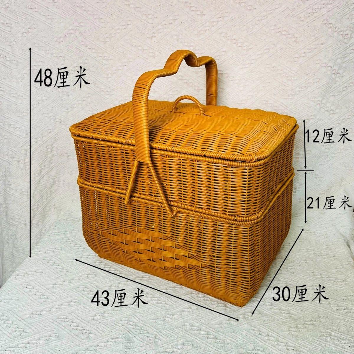 特大号双层拜拜篮仿藤野