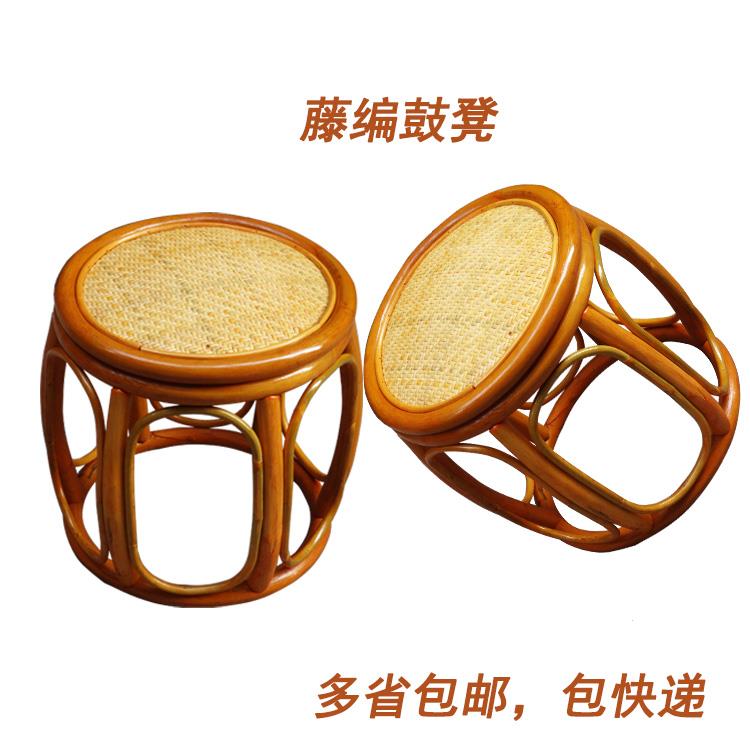 真藤腰鼓凳藤编小圆凳子