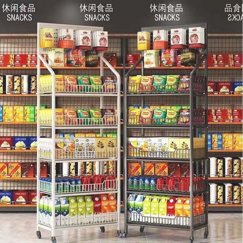 便利店超市零食货架置物架饮料食品移动展示架玩具收银台收纳多层