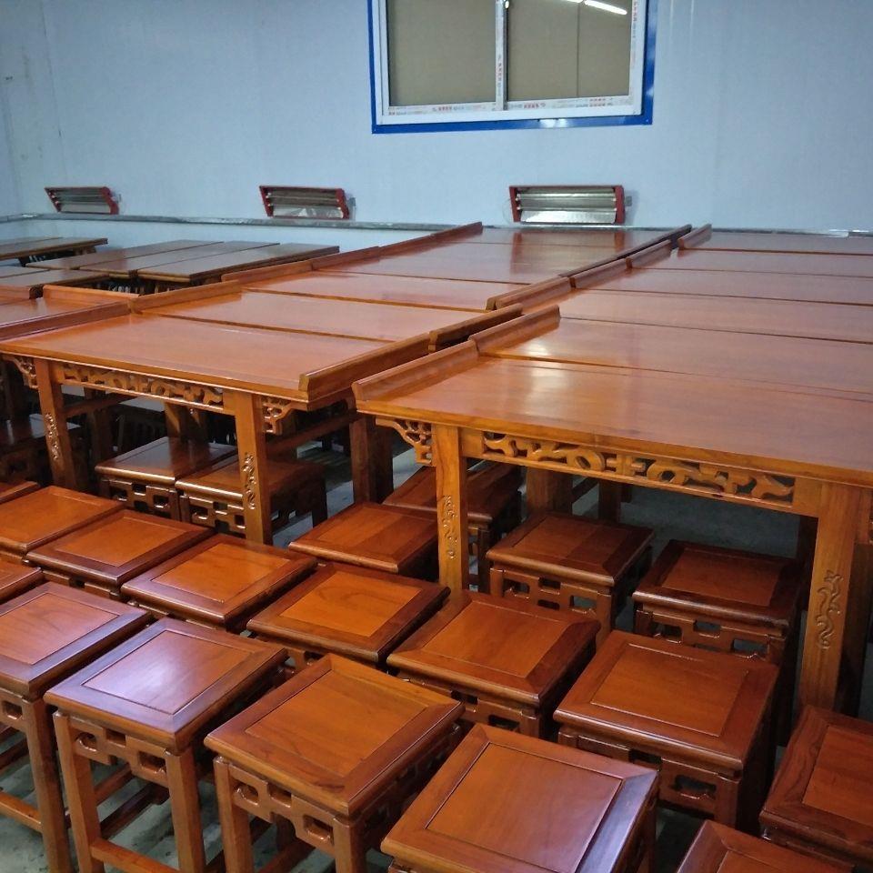 双人小学生书法桌实木国