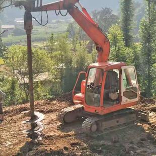 小型挖机螺旋钻机 全液压轮式螺旋打桩机 多功能履带钻孔机