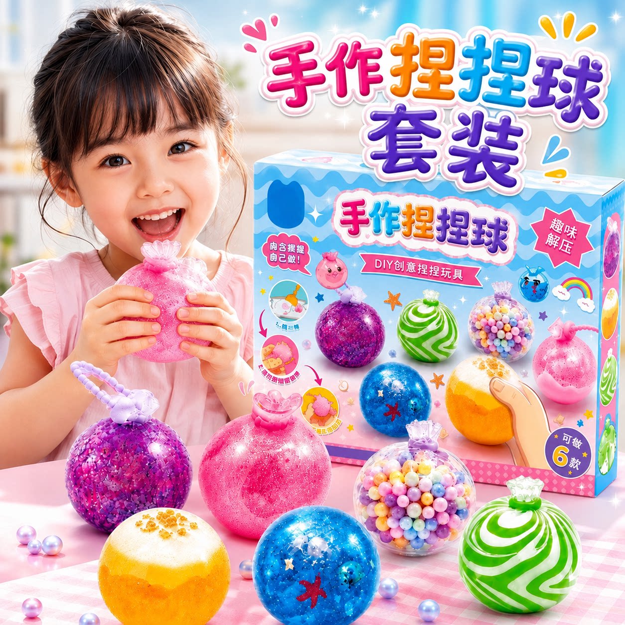 炒冰手作球diy材料包自制捏捏乐图片