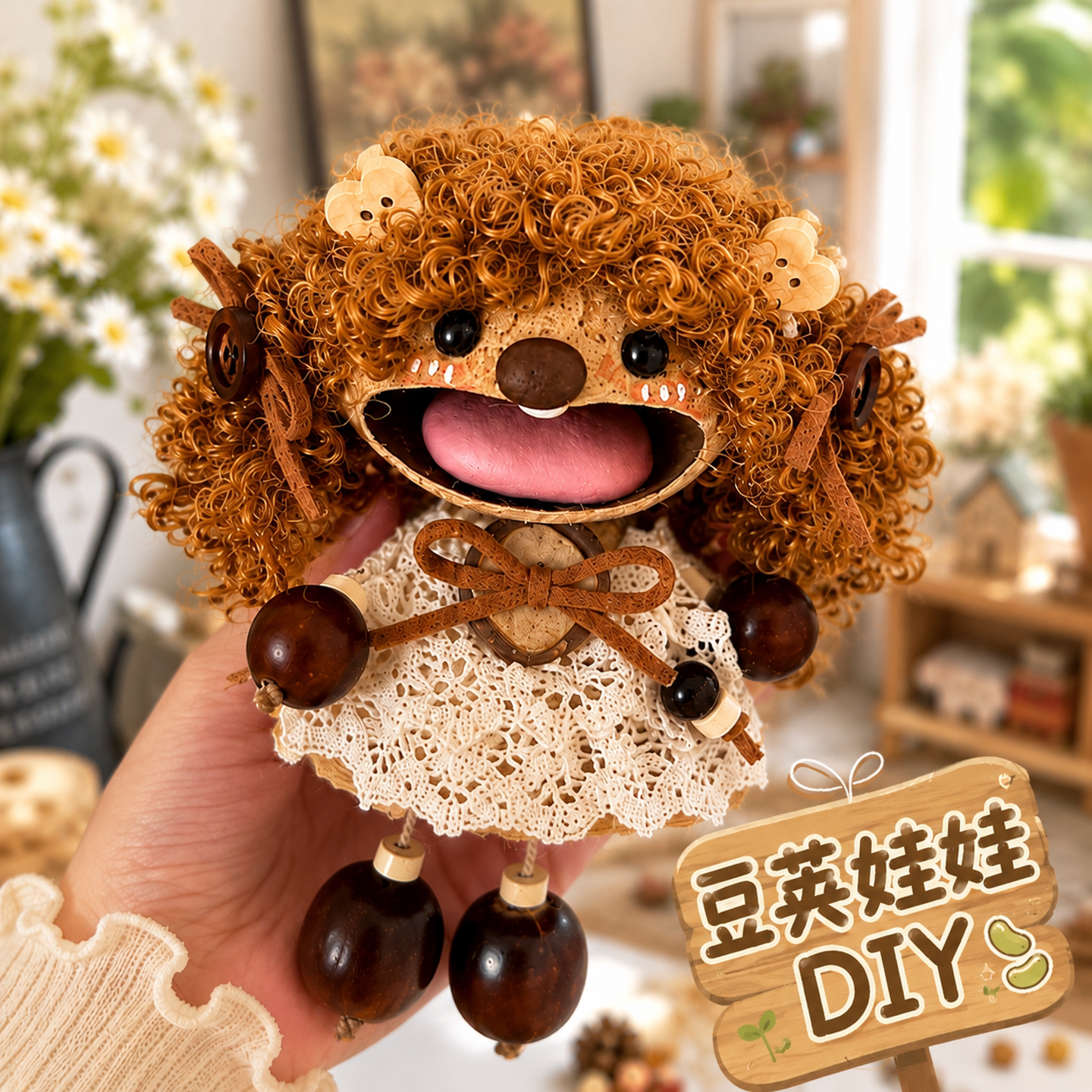 豆荚娃娃diy材料包成品创意玩偶挂件送朋友自制手工小礼物玩具女