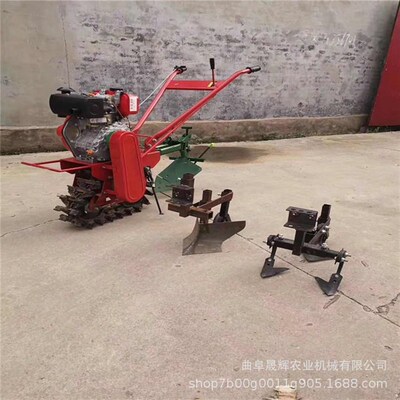 柴油履带式链轨微耕机手扶玉米地除草机 170型手T拉启动犁地翻土