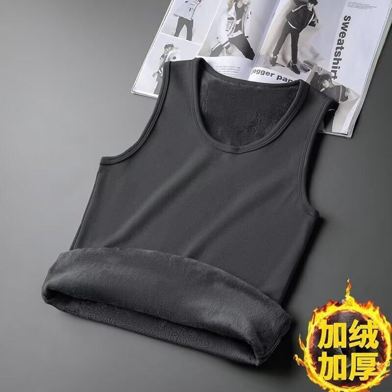 加绒保暖背心马甲男秋冬季内穿紧身打底无袖马夹坎肩
