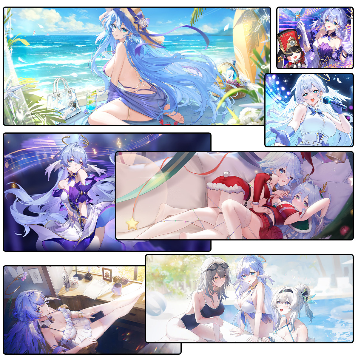知更鸟超大锁边鼠标垫 Robin 星穹铁道鸡翅膀女孩键盘垫游戏周边