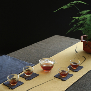 日式防烫玻璃盖碗茶杯高su端三才茶碗功夫茶具泡茶公道杯手抓壶单