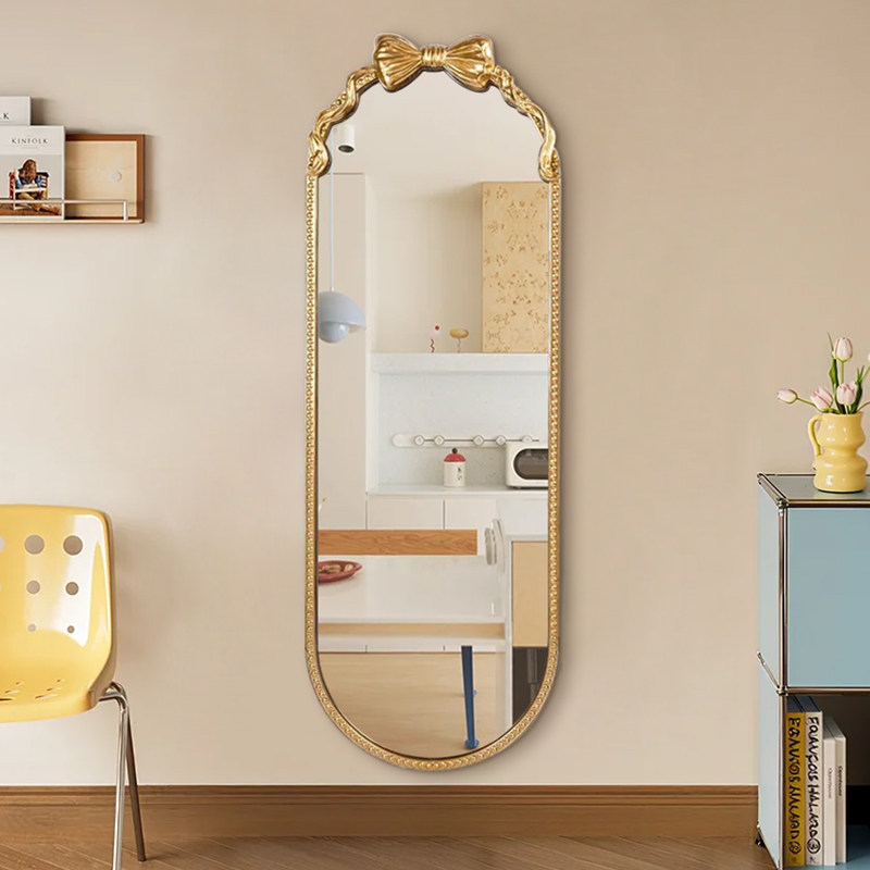 网红ins衣帽间壁挂穿衣镜法式复古全身镜轻奢服装店试衣镜定制镜