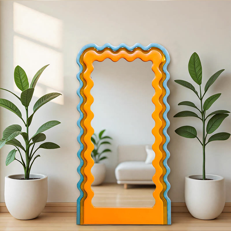 北欧ins风落地镜网红多巴胺异形全身镜女生卧室衣帽间穿衣试衣镜