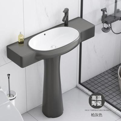 小户型立柱洗手盆迷你台盆陶瓷一体落地式极窄洗手池卫生间洗脸盆