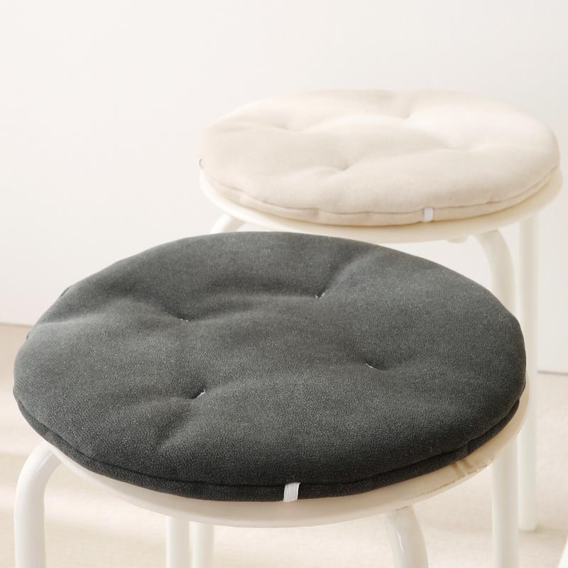 简约纯色猫抓绒圆形薄款坐垫学生幼儿园圆凳椅垫子耐磨夏季防滑