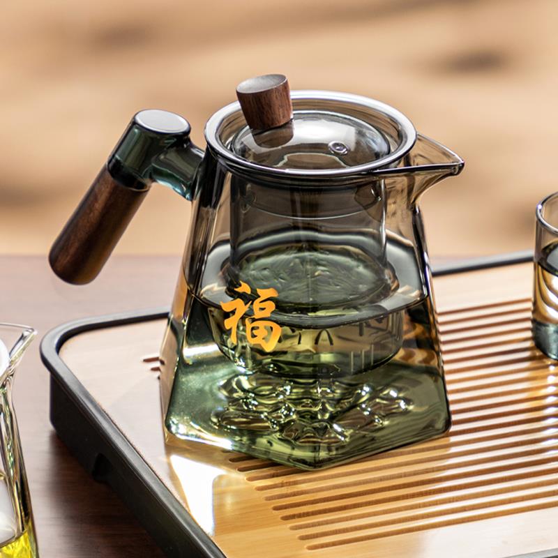 玻璃茶壶家用耐高温侧把泡茶壶2025新款单壶茶具套装煮茶壶