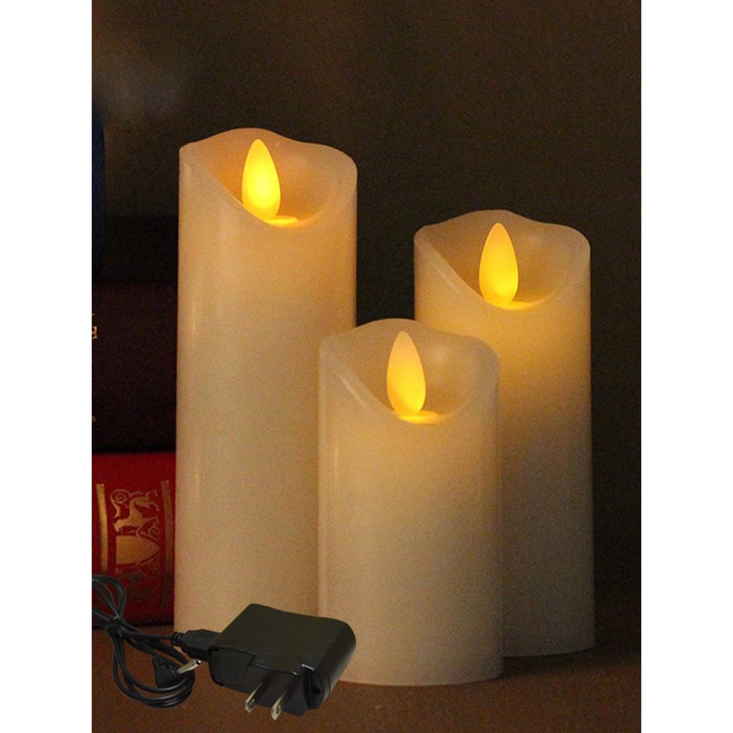 5.3cm小直径仿真LED电子蜡烛灯USB充电灯芯摇摆剧本杀灯灯笼蜡烛