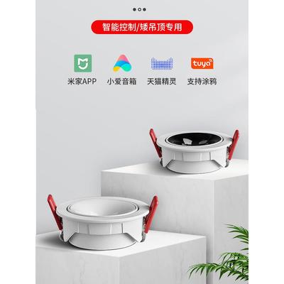超薄3cm窄边LED筒射灯涂鸦ZigBee智能防眩嵌入式客厅天花无主灯具