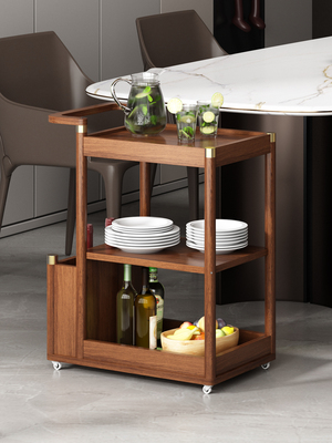 茶几小户型可移动边几客厅实木沙发边柜茶水边柜窄柜烧水台置物柜