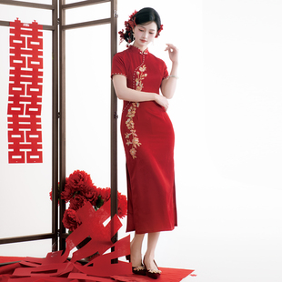半木尧红妆2026新款红色新中式旗袍连衣裙女敬酒服订婚新娘礼服裙