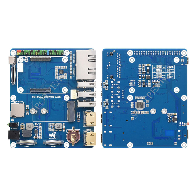 树莓派CM4 io扩展板WIFI6双网口M.2 E KEY接口计算模块核心板底板 电子元器件市场 树莓派配件 原图主图