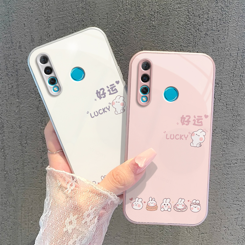 适用华为Nova4手机壳nove4保护套novo新款nava简约navo硬玻璃nave全包n0va防摔na四nv诺娃N4Note男女好运兔子