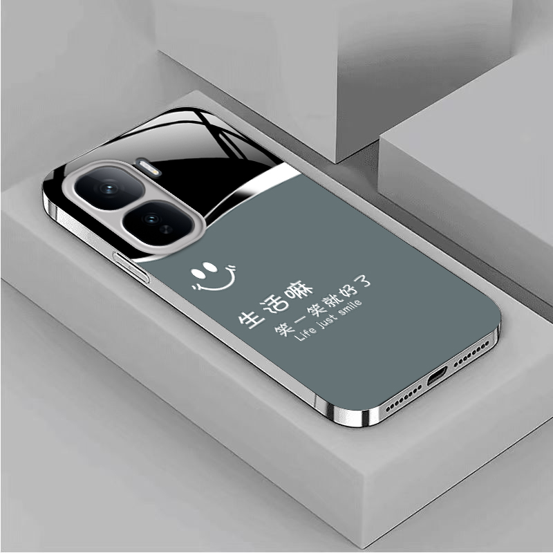 适用iQOONeo10Pro+手机壳vivoiQOONeo保护套爱酷新款电镀玻璃iQ00iQNeo全包防摔vivo十iQOO加Neo男女笑一笑