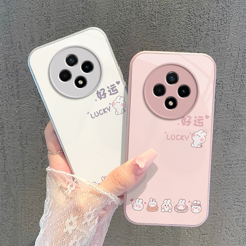 适用华为Hi畅享60Pro手机壳畅想6OPro保护套WIKO智选5G嗨WIKOHi新款简约Pr0玻璃硬壳Por全包防摔男女好运兔子