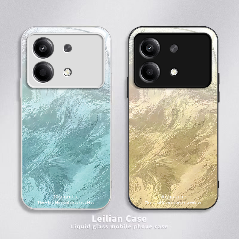 适用红米Note13RPro手机壳小米RedmiNote13R Pro5G保护套2311FRAFDC新款RPor硬玻璃全包防摔not男女渐变羽纱