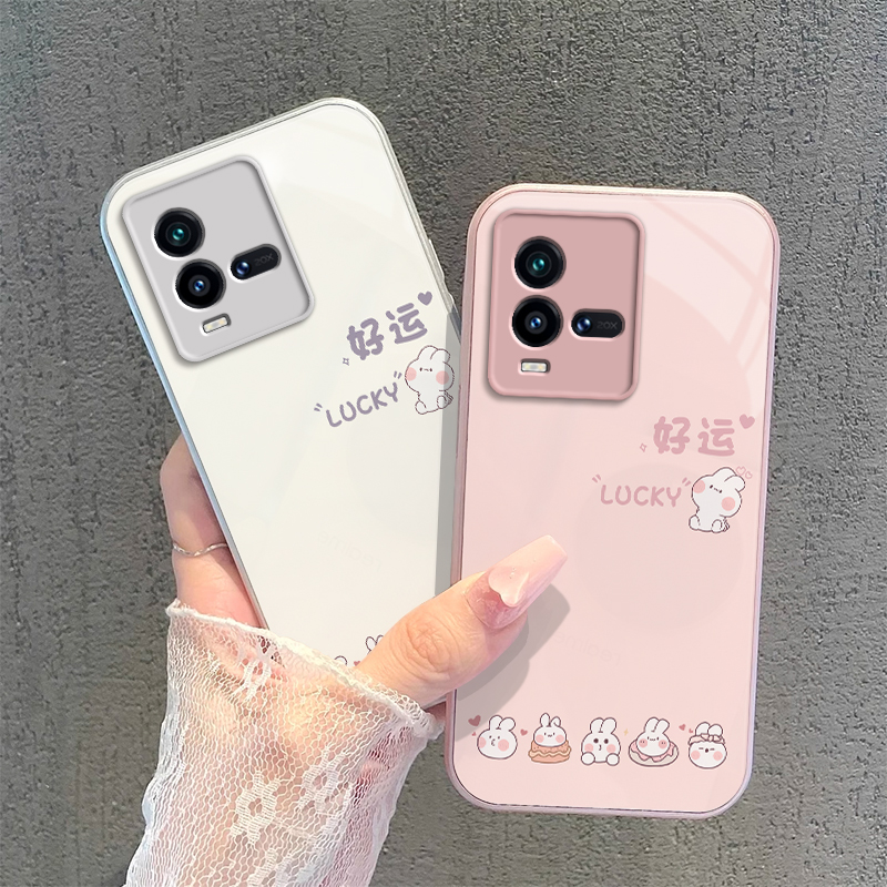 适用iQOO10手机壳vivoiQOO10Pro保护套vivo爱酷iQ0010简约i酷iPOO钢化玻璃iOOQ全包iQQO防摔iCOO男女好运兔子