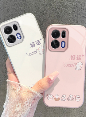 适用OPPOK15Pro手机壳K15PR0+5G保护套OPPO新款电镀玻璃镜头全包防摔0PP0外壳POR十OPK加OPPK15K男女好运兔子
