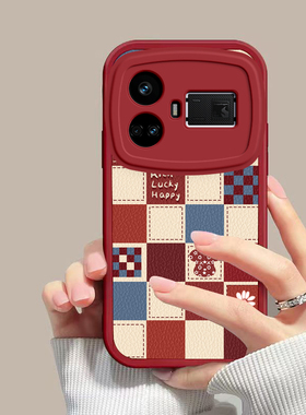 适用Realme真我GT5手机壳realmeGT5新款硅胶保护套oppogt男女款oppo全包RMX3820防摔软壳磨砂外壳3823格子熊