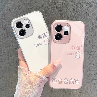 适用OPPOReno15手机壳Reno15Pro保护套OPPO新款金属玻璃镜头全包防摔OPReno高级感外壳OPPReno男女OP好运兔子